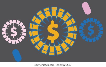 Dollar currency symbol and element background design