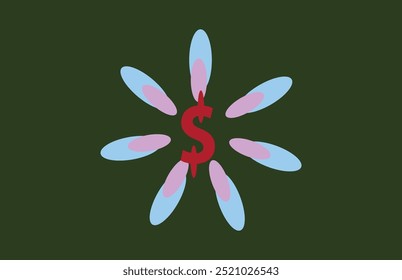 Dollar currency symbol and element background design