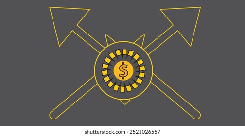 Símbolo de moneda de dólar y diseño de fondo de elemento