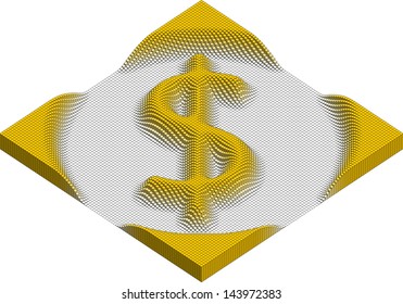 dollar currency symbol made of cubes