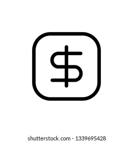 Dollar Currency value outline icon isolated on white background. Pictogram icon line symbol for website design, mobile application, ui. Vector illustration. Eps10 - Vector