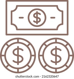 Icono vectorial de la moneda del dólar. Se puede usar para imprimir, móviles y aplicaciones web.