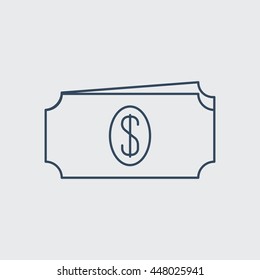 Dollar Currency Vector Line Icon. Eps.-10.