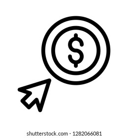 dollar cursor line icon