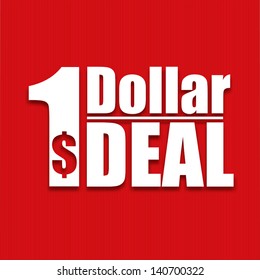 Dollar deal poster on a red background, vector illustration, vector illustration for your design