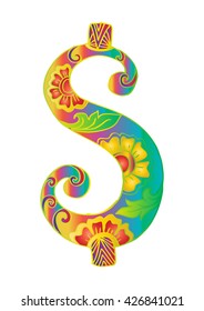 Dollar with decorative style