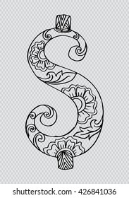 Dollar with decorative style