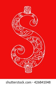 Dollar with decorative style