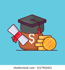 dollar degree Vector illustration isolated on a transparent background. vector line flat icons for concept or web graphics.