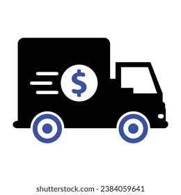 Dollar Delivery Icon, Vector Graphics