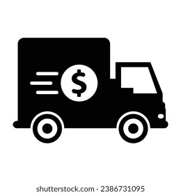 Dollar Delivery Icon, Vector Graphics