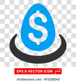 Dollar Deposit Egg vector icon. Image style is a flat blue and gray iconic symbol.