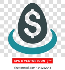 Dollar Deposit Egg vector icon. Image style is a flat soft blue iconic symbol.