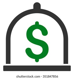 Dollar Deposit vector icon. Style is bicolor flat symbol, green and gray colors, rounded angles, white background.
