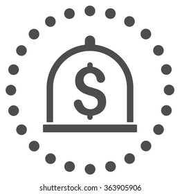 Dollar Deposit vector icon. Style is flat circled symbol, gray color, rounded angles, white background.