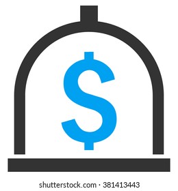 Dollar Deposit vector icon. Style is bicolor flat symbol, blue and gray colors, white background.