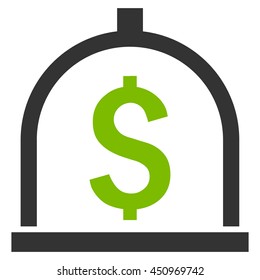 Dollar Deposit vector icon. Style is bicolor flat symbol, eco green and gray colors, white background.