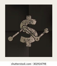 Dollar design on black background,vector