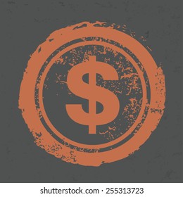 Dollar design on grunge background, grunge vector