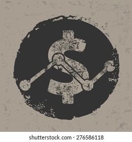 Dollar design on grunge background,grunge vector