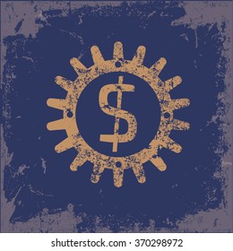 
Dollar design on old background,grunge vector