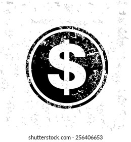 Dollar design on old paper,grunge vector