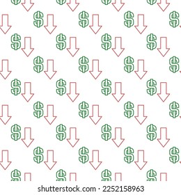 Dollar Devaluation concept vector linear minimal seamless pattern