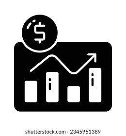 Dollar mit Diagramm-Symbol für das Konzept des Finanzdiagramms, Geschäftsplan-Vektorgrafik 