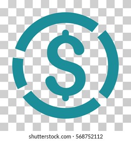 Dollar Diagram icon. Vector illustration style is flat iconic symbol, soft blue color, transparent background. Designed for web and software interfaces.