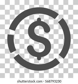 Dollar Diagram icon. Vector illustration style is flat iconic symbol, gray color, transparent background. Designed for web and software interfaces.