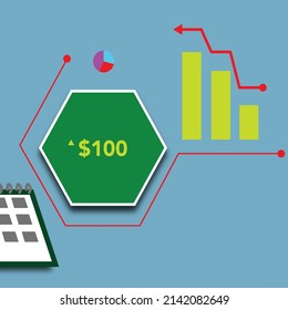 dollar diagram illustration vector icon