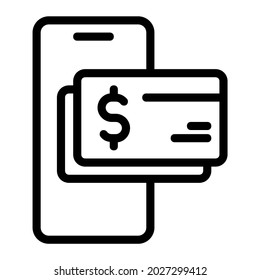 Tarjeta de débito digital en dólares integrada con icono de teléfono móvil
