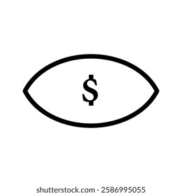  dollar display eye line icon