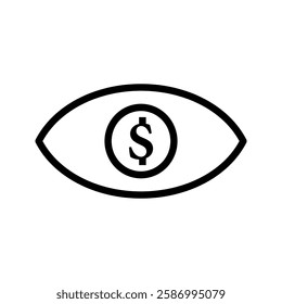  dollar display eye line icon