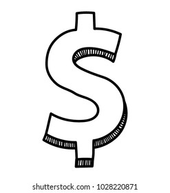 Dollar doodle icon, capital concept 