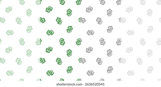 Dollar Doodle seamless pattern background. US dollar pattern background. Seamless pattern of the symbols of dollar currency background. Dollar sign pattern background.