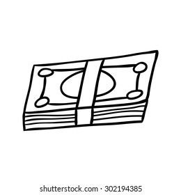 dollar doodle , vector illustration on a white background