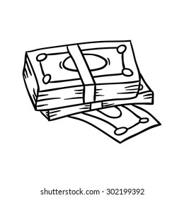 dollar doodle , vector illustration on a white background