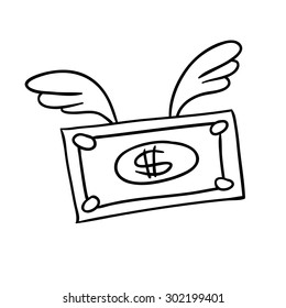dollar doodle , vector illustration on a white background