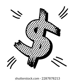 Dollar Dot Patch V63 Patch Streetwear, Urban Design White and Black Colors Patch Commercial Use