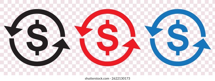 Dollar down icon set. Dollar Symbol. Finance sign. for mobile concept and web design. vector illustration on white background.