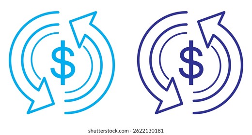 Dollar down icon set. Dollar Symbol. Finance sign. for mobile concept and web design. vector illustration on white background.