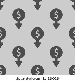 dollar down vector icon , can be used for web and mobile design seamless pattern