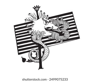 dollar dragon eating cryptocurrency bitcoin black and white picture