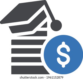 dollar education vector glyph colour icon