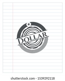 Dollar emblem draw with pencil effect. Vector Illustration. Detailed.