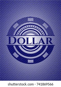 Dollar emblem with jean background