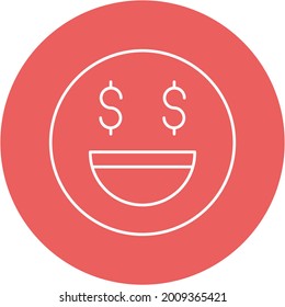 Dollar emoji Vector icon that can easily modify or edit

