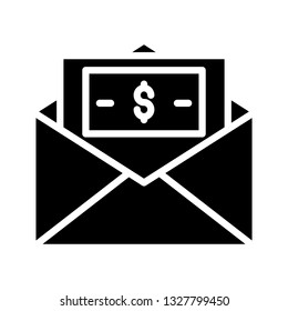 dollar envelope glyph icon 