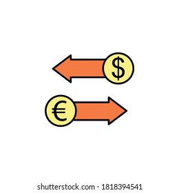 dollar, euro, arrows icon. Element of finance illustration. Signs and symbols icon can be used for web, logo, mobile app, UI, UX